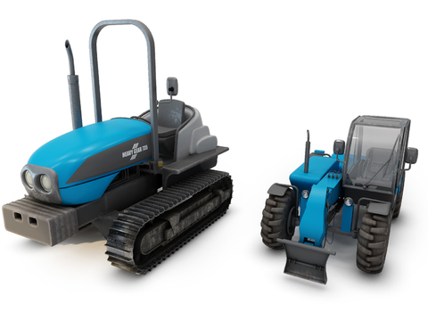  现代工业农用拖拉机3d模型 