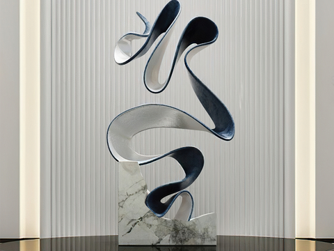  现代艺术雕塑3d模型 