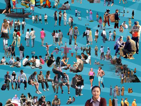  现代都市人物psd 