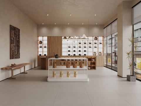  新中式茶楼 茶馆 茶室 茶会所3d模型 