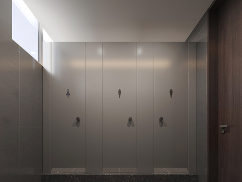  公共卫生间3d模型 