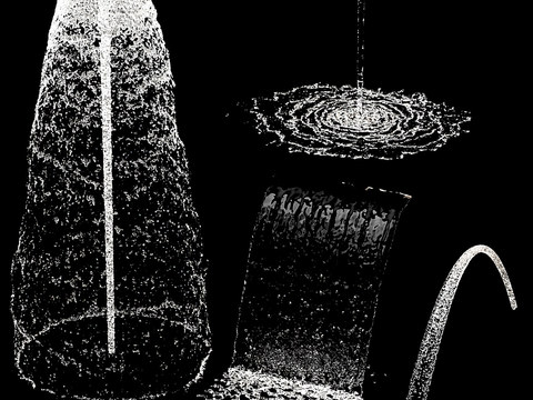  现代庭院喷泉流水小品3d模型 