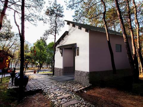  新中式公厕厕所外观psd 