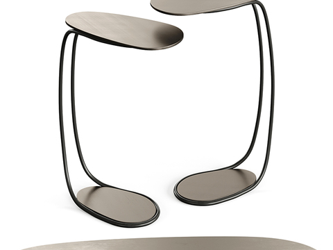 现代极简造型沙发边几3d模型