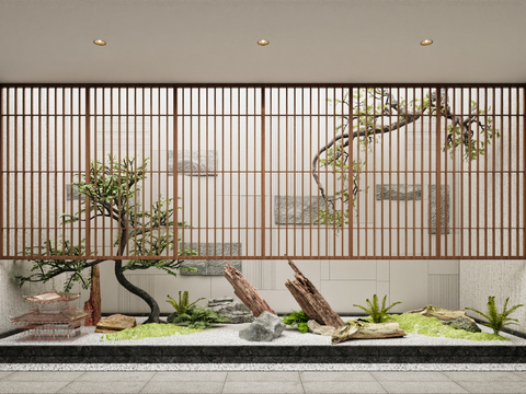  景观小品 绿植造景 景观石3d模型 