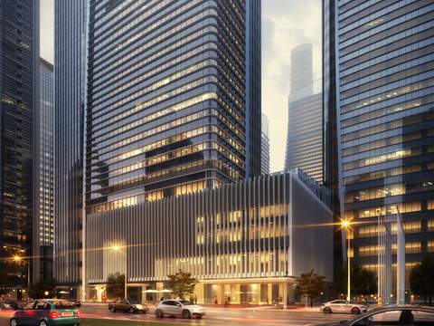  现代住宅楼建筑外观psd 