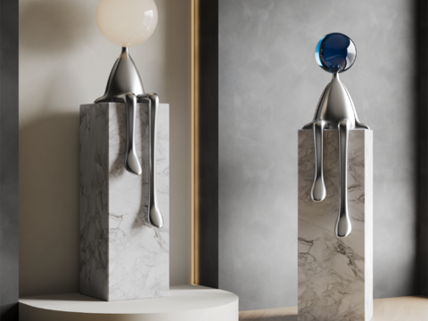  艺术摆件 小人雕塑3d模型 