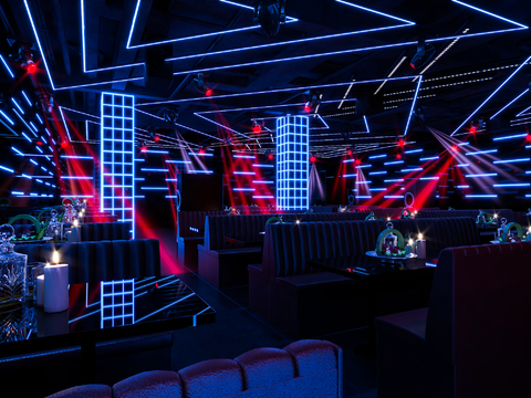  现代酒吧3d模型 