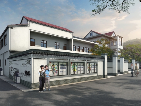  新中式乡村民宅 新农村psd 