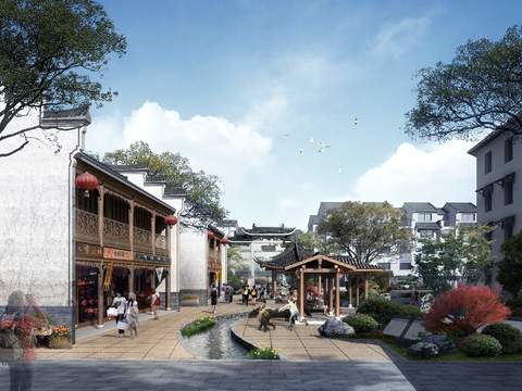  新中式商业街psd 