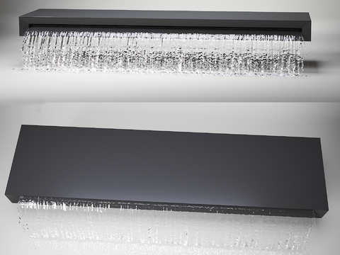  现代瀑布出水口3d模型 