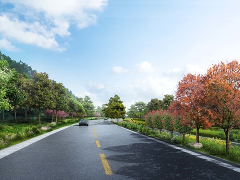  道路桥梁景观psd 