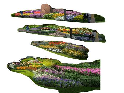  现代植物堆花镜psd 