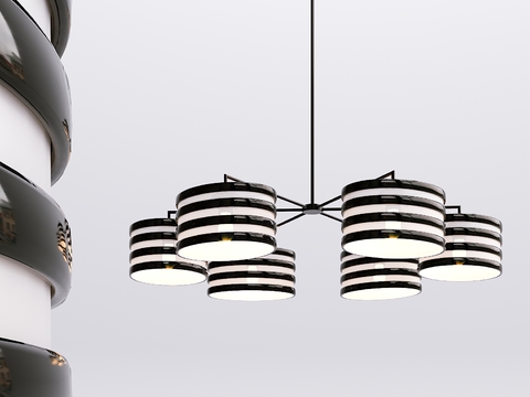 现代铁艺多头吊灯3d模型