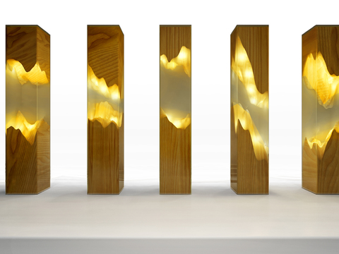  现代创意几何装饰立柱灯3d模型 