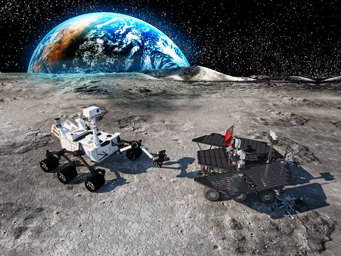  宇宙星球探测仪3d模型 