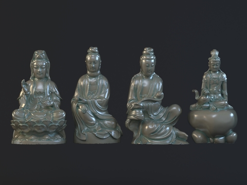  观音 菩萨3d模型 