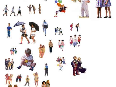  现代小孩男性人物psd 