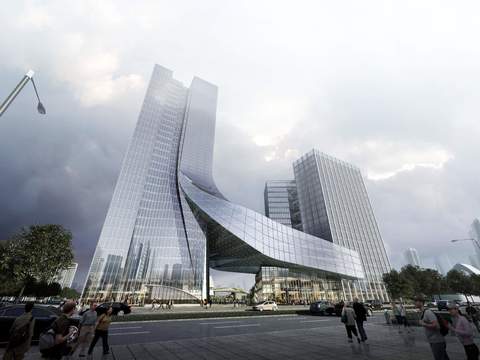  现代商业大厦建筑外观psd 