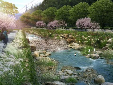  现代公园景观psd 