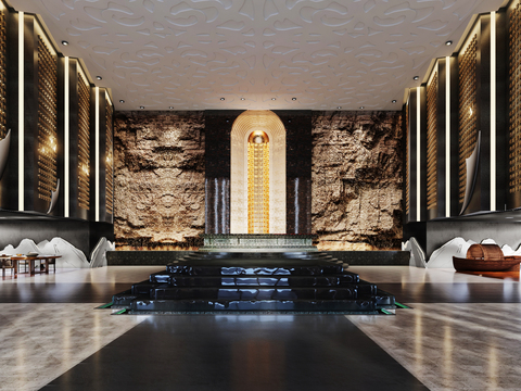  后现代教堂大厅3d模型 