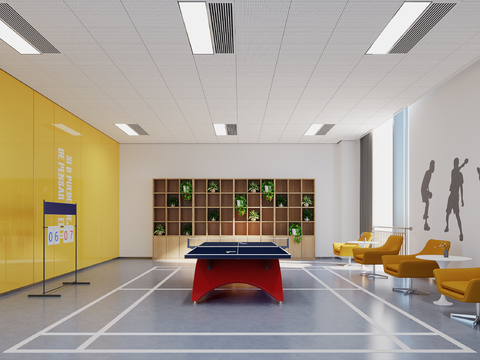  乒乓球室 乒乓球馆3d模型 