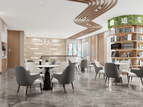  现代牙科候诊大厅3d模型 