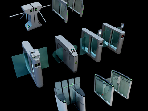  现代闸机安检3d模型 