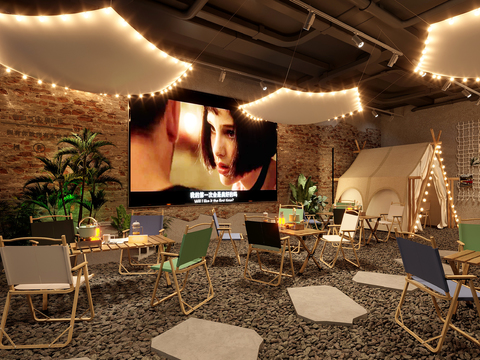  露营风酒馆3d模型 