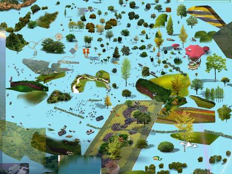  现代绿植景观树大树psd 