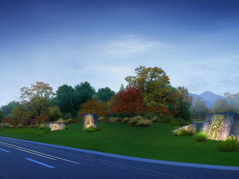  现代道路桥梁景观psd 