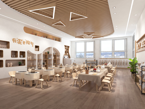  陶艺工坊 陶艺教室3d模型 