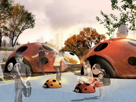  现代儿童公园攀爬区psd 