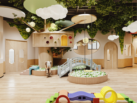  托儿所前台 活动区3d模型 