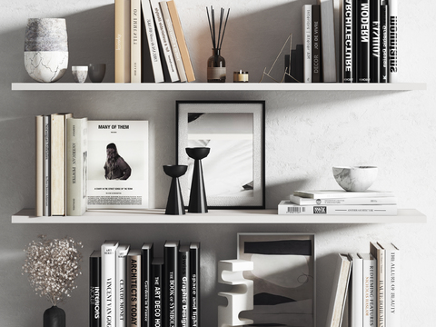  现代装饰品书籍摆件3d模型 