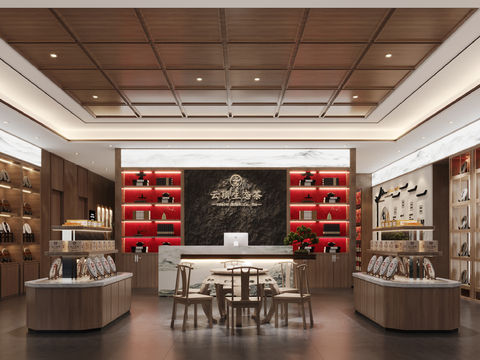  新中式茶叶专卖店3d模型 