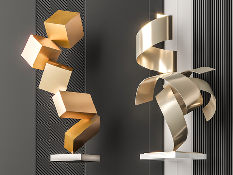  抽象雕塑 艺术装置3d模型 