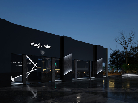  工业风清吧酒吧3d模型 