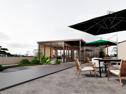  屋顶花园 露台 阳台3d模型 