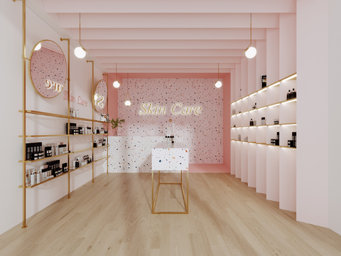  现代化妆品专卖店3d模型 