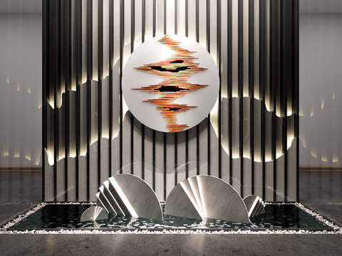  新中式室内园艺小品3d模型 