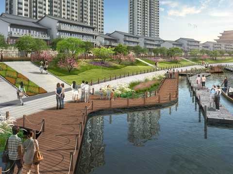  河滨公园 栈道 沿岸psd 