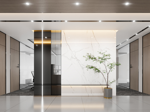  现代公司走廊过道3d模型 