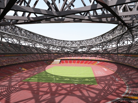  现代鸟巢体育馆3d模型 