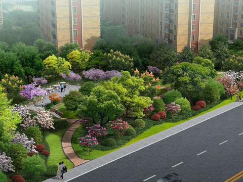  现代小区景观psd 