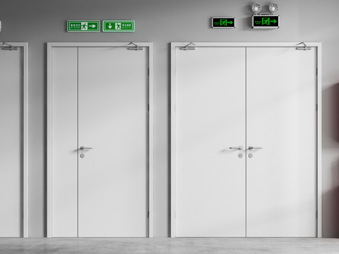  现代消防门消防栓3d模型 