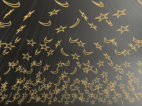  星星月亮吊灯3d模型下载 艺术装饰灯 卡通夜空场景 