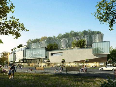  现代商业建筑外观psd 