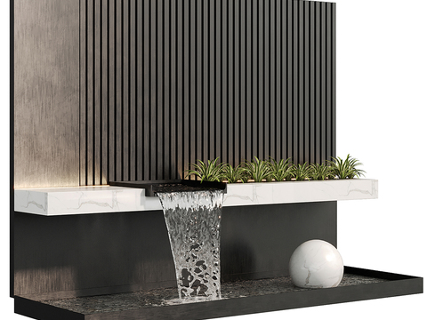  喷泉水池 景观小品3d模型 