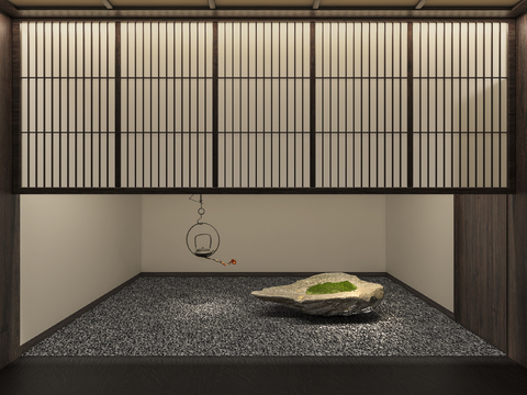  新中式室内景观园艺小品3d模型 